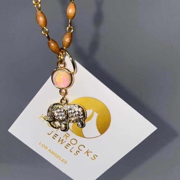 Elephant Necklace Hot Rocks Jewels ELEPHANT CHARM Boho - Picture 8 of 16